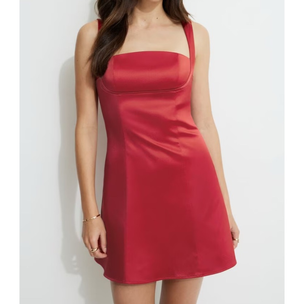 Dynamite Satin Mini Flare Dress